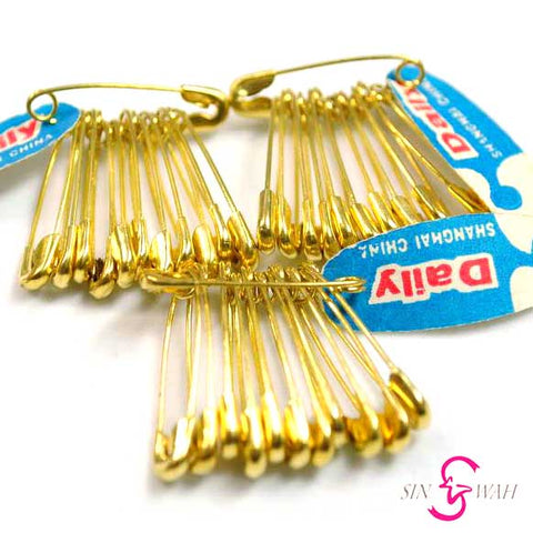 Sin Wah Online - Safety Pins - Gold (12pcs) 